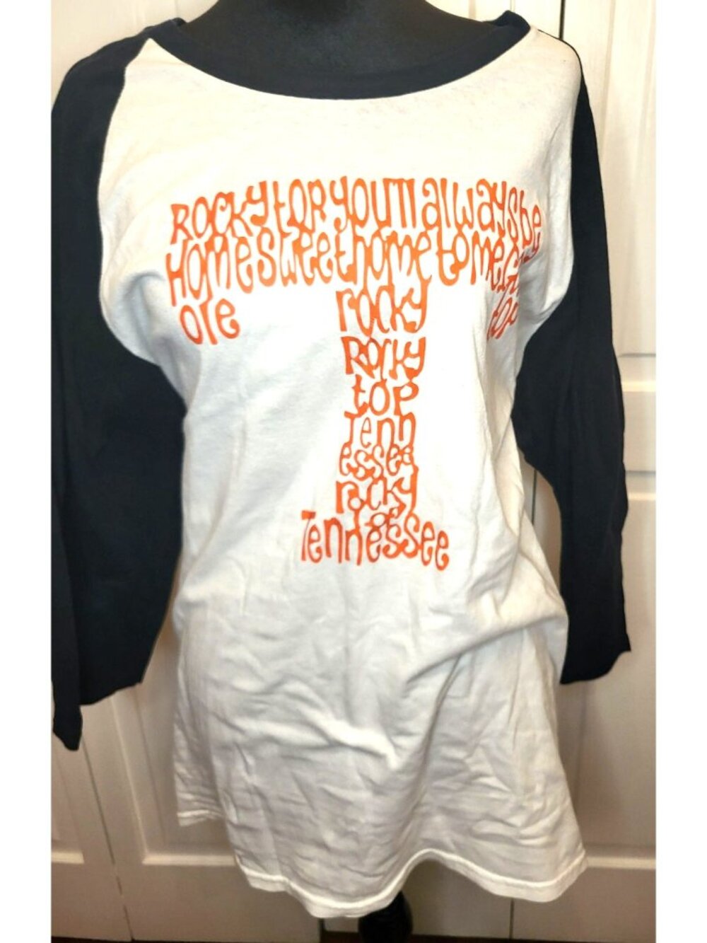 Gildan University of Tennessee Rocky Top "T" Baseball Tee XL Volunteers Vols Fan